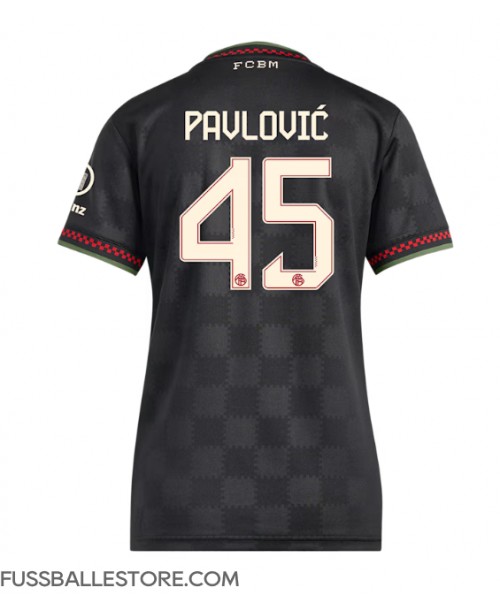 Günstige Bayern Munich Aleksandar Pavlovic #45 3rd trikot Damen 2025-26 Kurzarm Günstige Bayern Munich Aleksandar Pavlovic #45 3rd trikot Damen 2025-26 Kurzarm